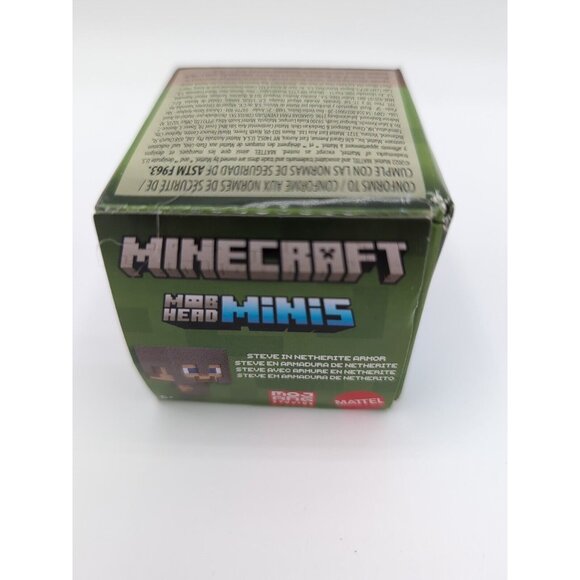 Minecraft Toys, Mob Head Minis Figures - Steve In Netherite Armor - Picture 1 of 3